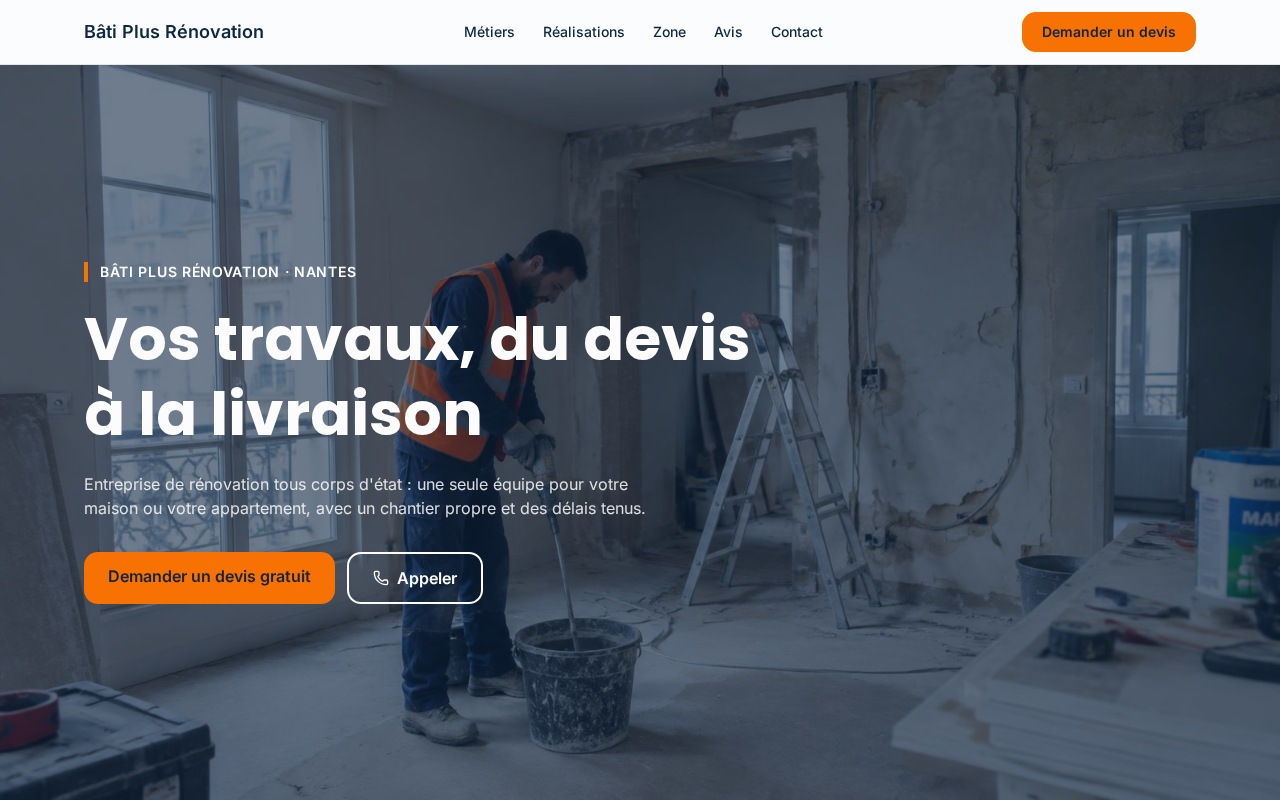 Aperçu du template Artisan BTP